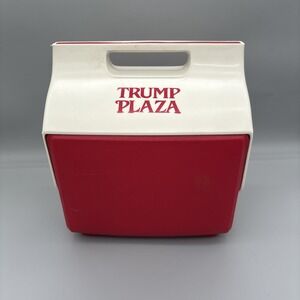 Vintage Trump Plaza Card Logo Igloo Little Playmate Cooler Red‎ & White RARE